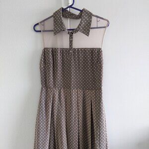 Apricity, WILLOW | Coffee Polka Dot dress, Medium